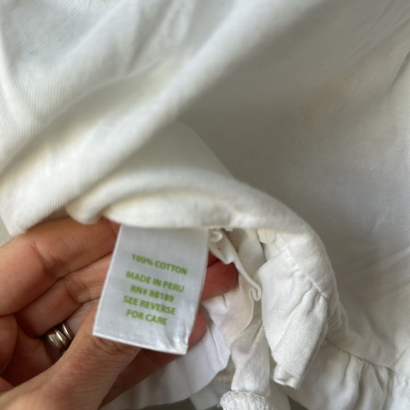 Girl’s Lilly Pulitzer White Casual Cotton Ruffle Hem Shirt S (4-5) - Picture 6 of 6